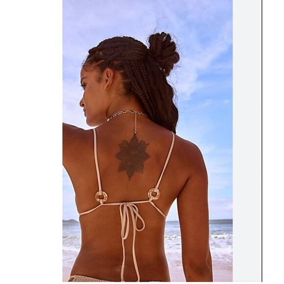 New Free People Aila Blue Soraya Bikini Top + Capri Bikini Bottoms $222 Medium - Picture 5 of 8